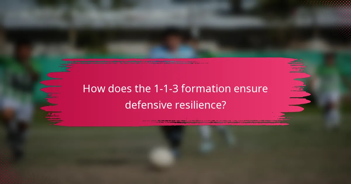 How does the 1-1-3 formation ensure defensive resilience?