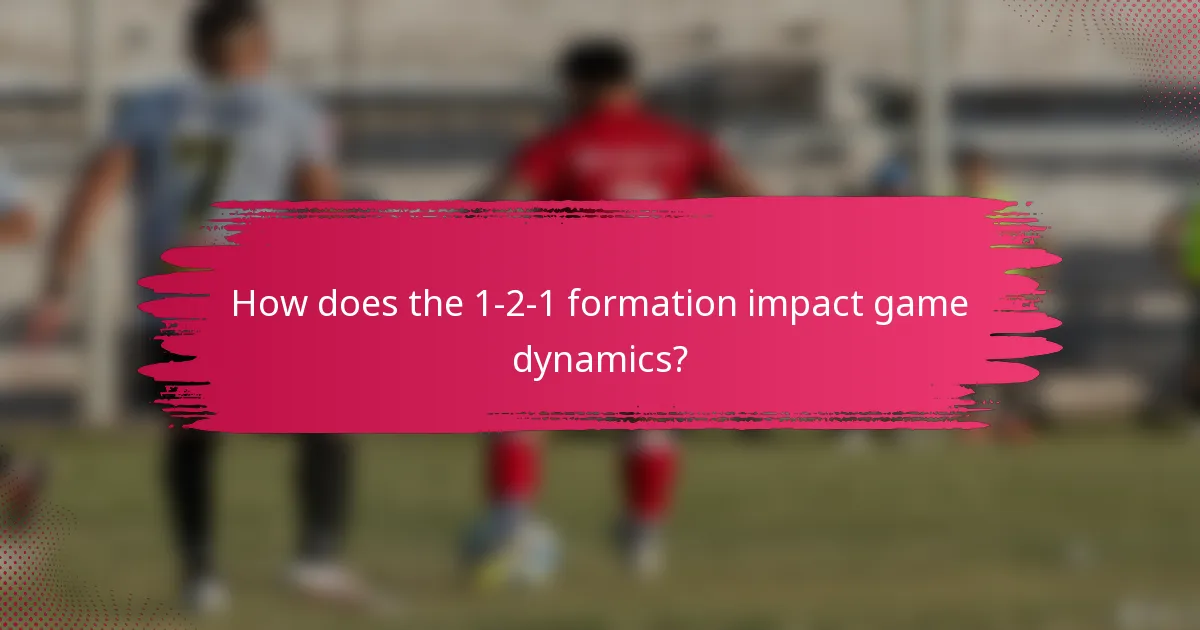 How does the 1-2-1 formation impact game dynamics?
