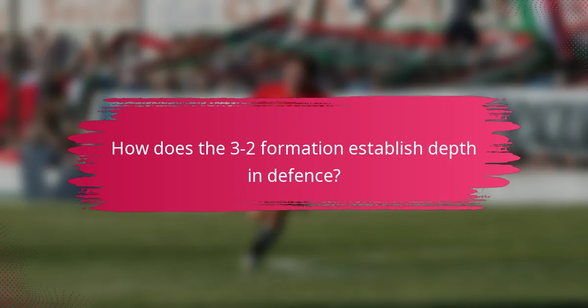 How does the 3-2 formation establish depth in defence?