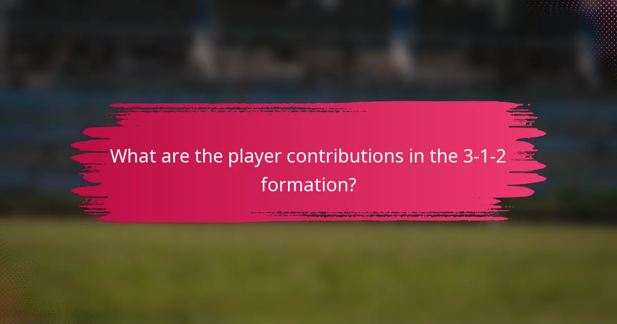 What are the player contributions in the 3-1-2 formation?
