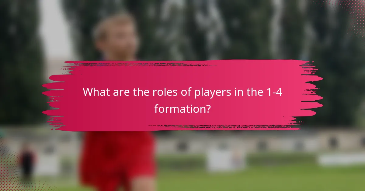 What are the roles of players in the 1-4 formation?