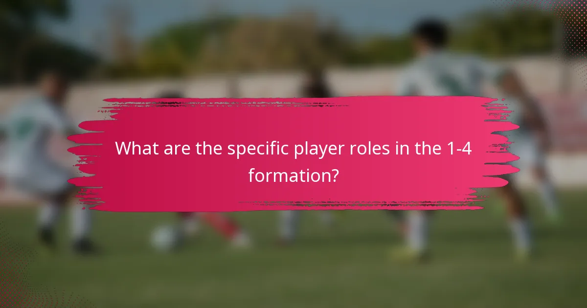 What are the specific player roles in the 1-4 formation?