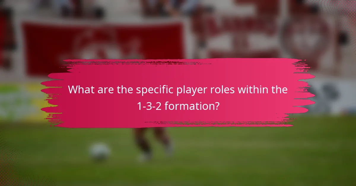 What are the specific player roles within the 1-3-2 formation?