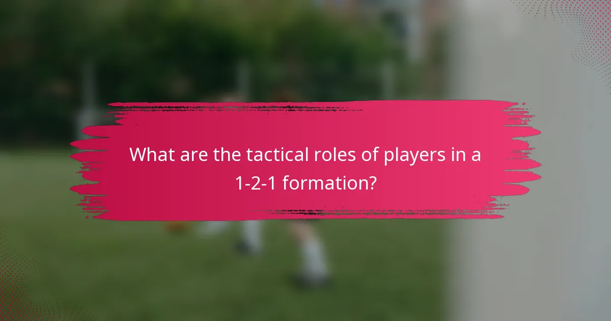 What are the tactical roles of players in a 1-2-1 formation?